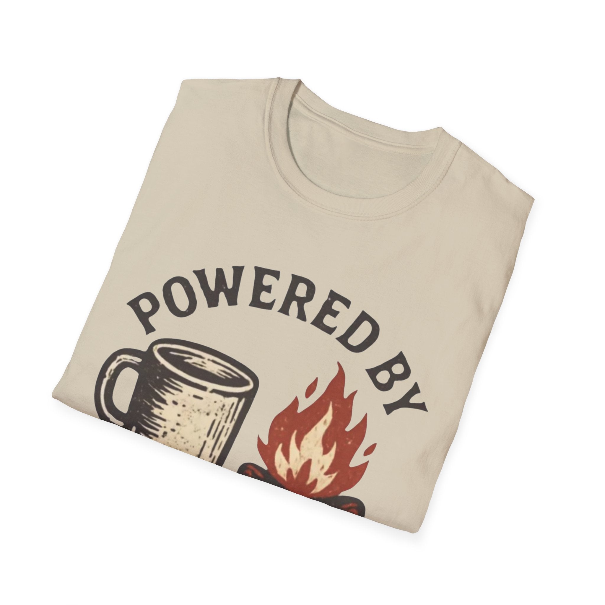 Powered By Coffee And Campfires Vintage Camping T-Shirt