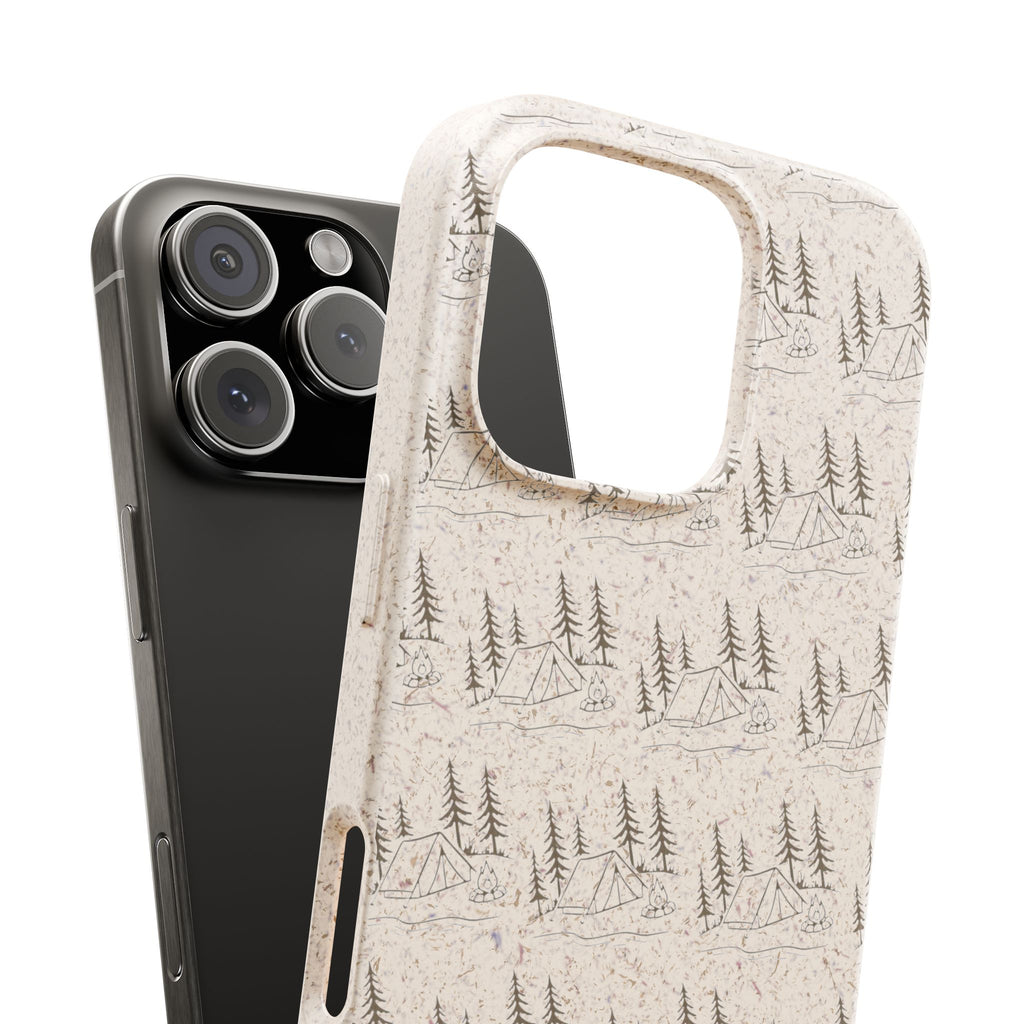 Biodegradable Phone Case — Eco-Friendly Forest Sketch Pattern