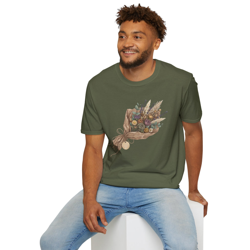 Floral Bouquet Graphic T-Shirt — Rustic Wildflower Bouquet Tee