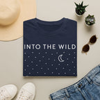 Into The Wild Canoe T-Shirt - Minimal Night Sky Lake Camping Tee