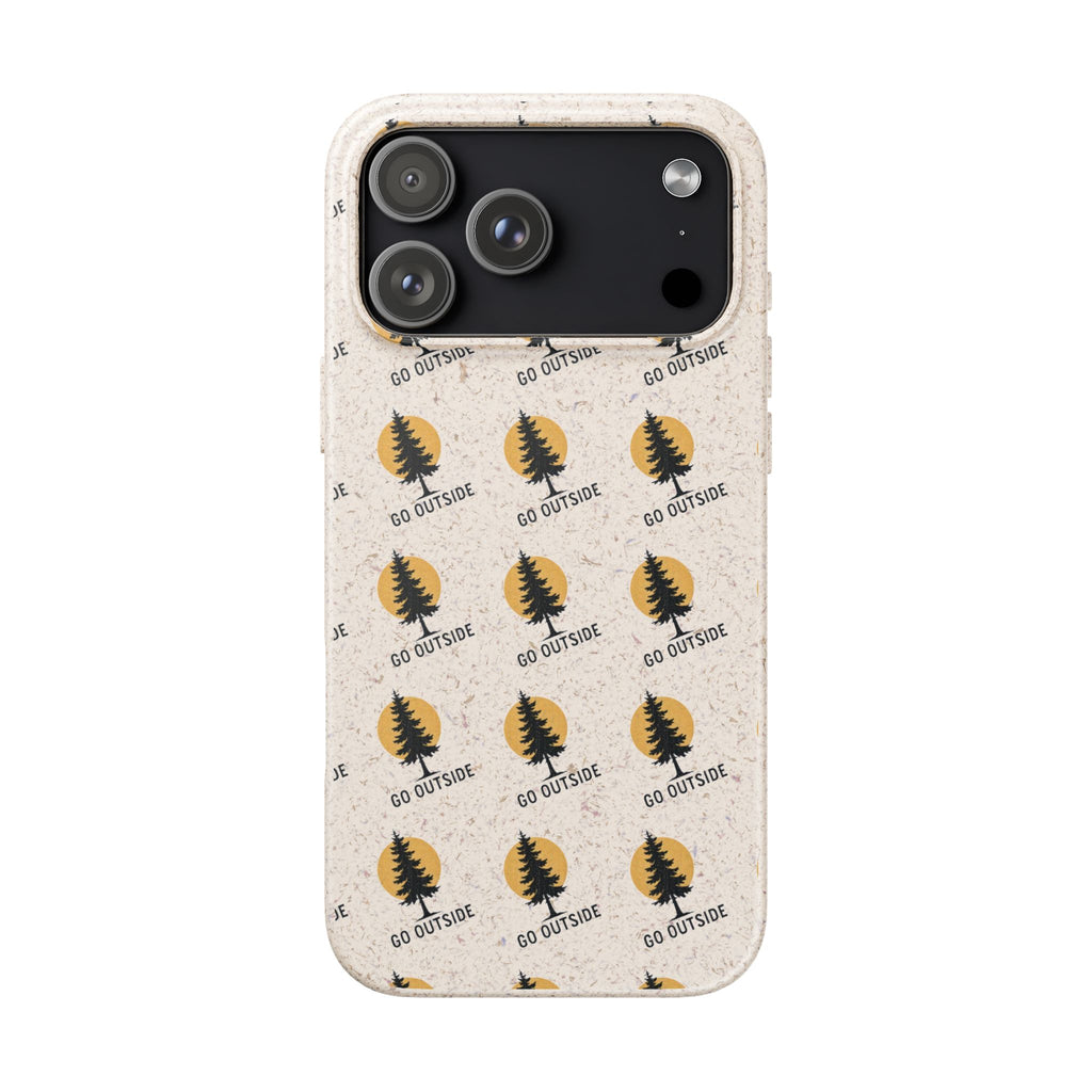 Biodegradable Phone Case — 'Go Outside' Recycled Eco-Friendly iPhone Cover
