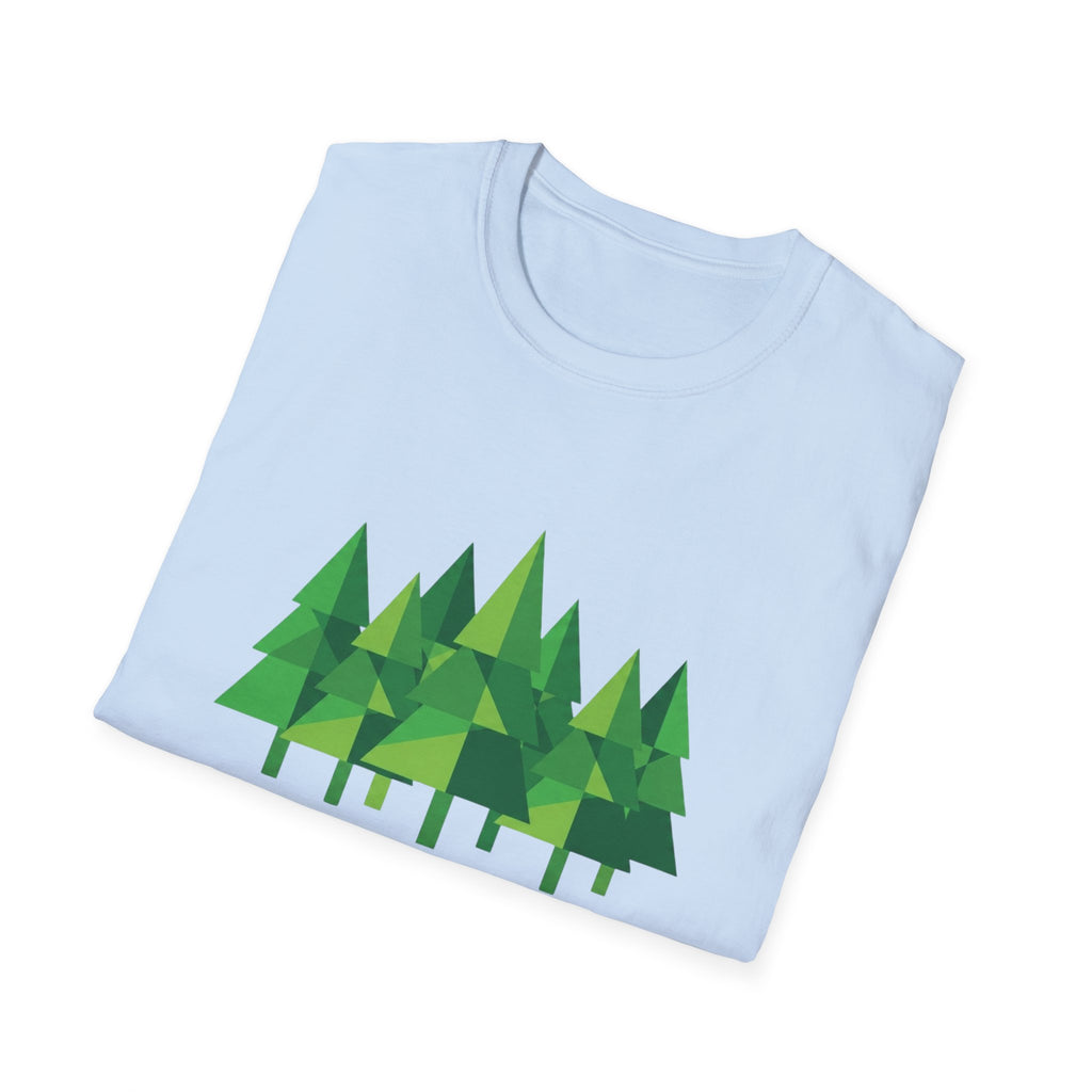 Forest Graphic T-Shirt — Minimal Green Pine Trees Tee