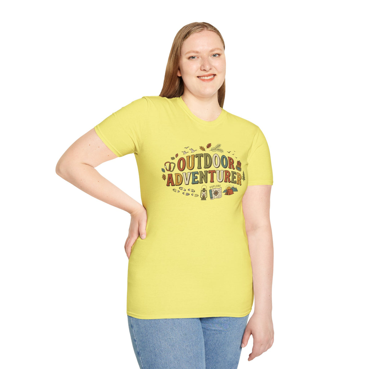 "Outdoor Adventurer" T‑Shirt Camping, Hiking & Exploration Graphic Tee Shirt