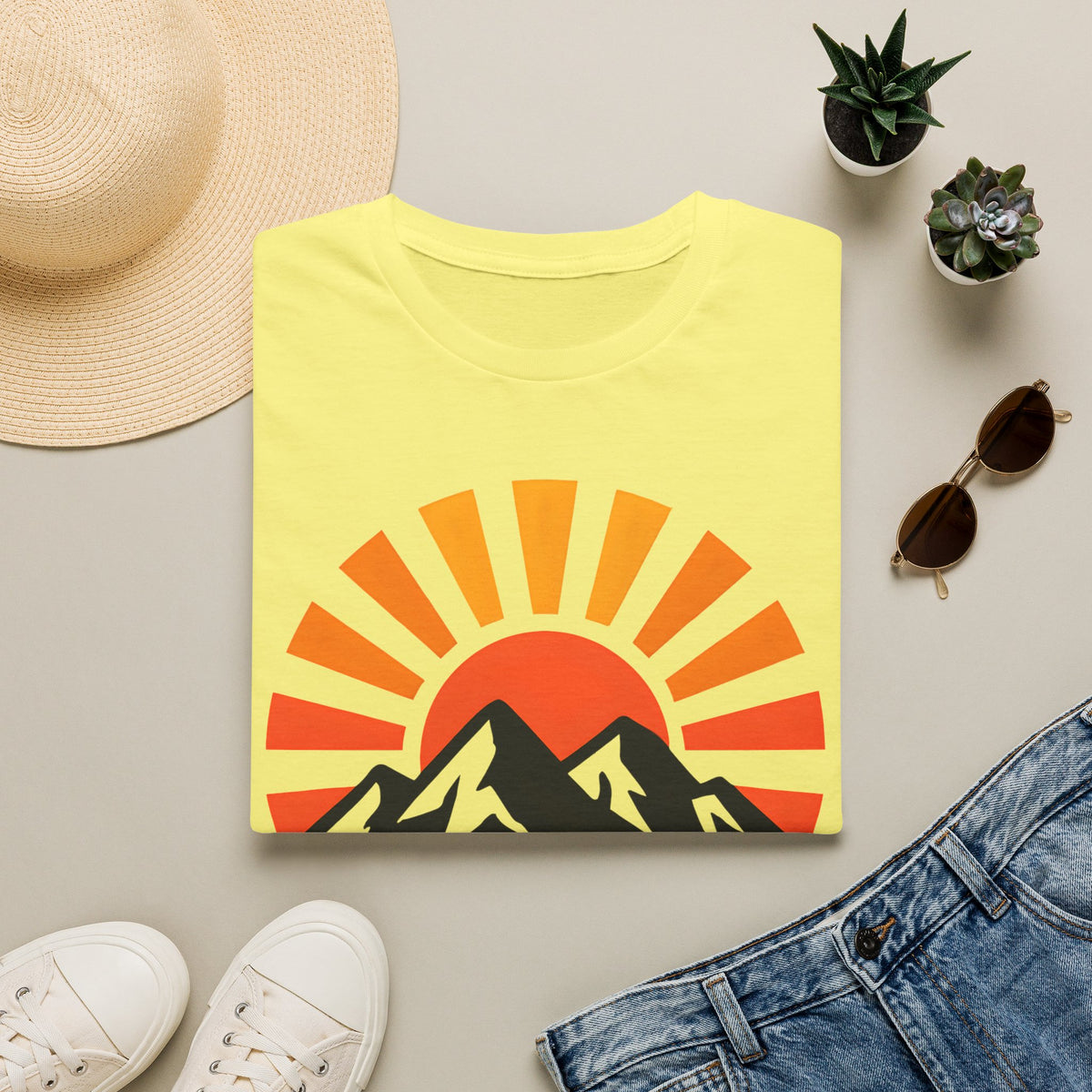Chase The Sunrise Mountain T-Shirt — Sunrise & Peaks Graphic Tee