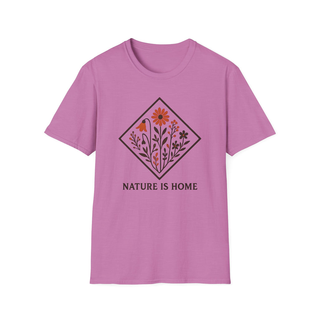 Floral Motif "Nature Is Home" T-Shirt