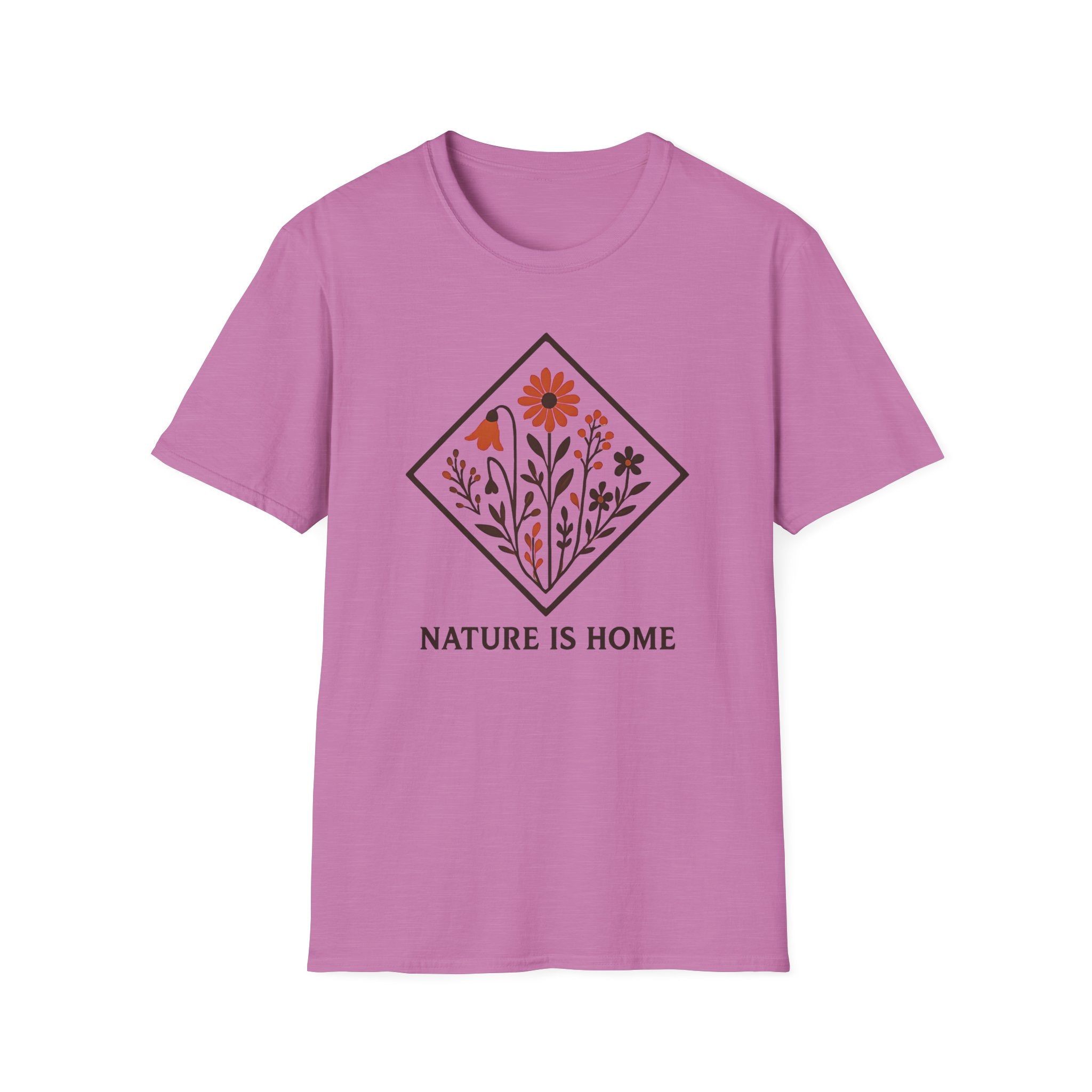 Floral Motif "Nature Is Home" T-Shirt