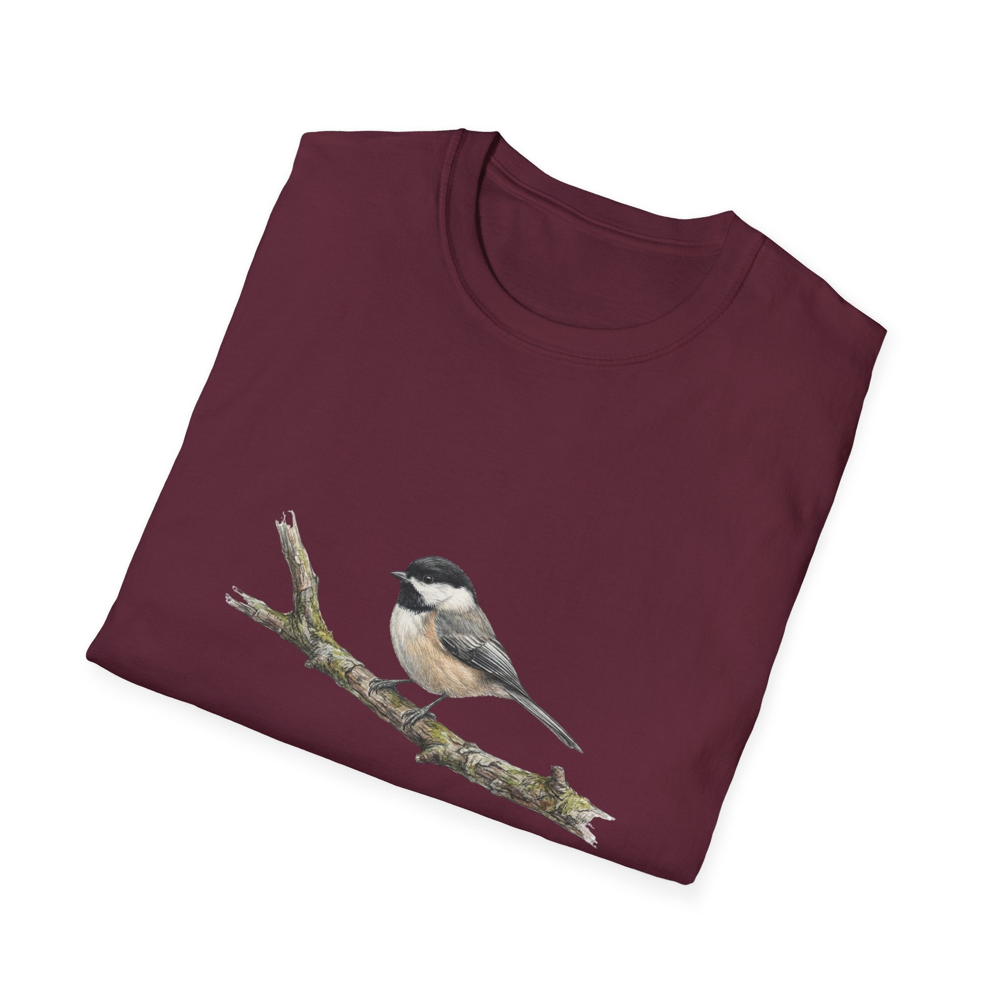 Chickadee Bird Tee — Watercolor Songbird T‑Shirt