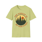 "The Forest Is My Sanctuary" Pines Sunset Graphic Tee Shirt