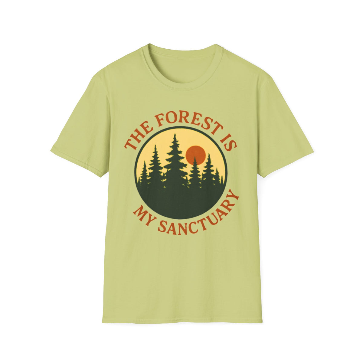 "The Forest Is My Sanctuary" Pines Sunset Graphic Tee Shirt