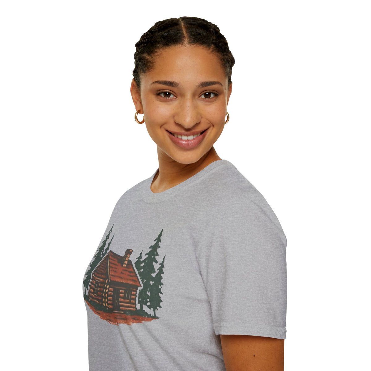 Vintage Cozy Cabin Faded Pine Tree Cabin Tee Shirt