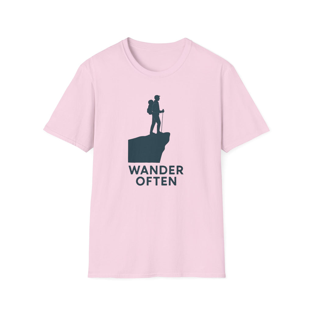 "Wander Often" Hiker on Cliff T-Shirt