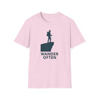 "Wander Often" Hiker on Cliff T-Shirt