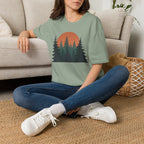 Nature Sunset T-Shirt — Vintage Pine Forest Tee