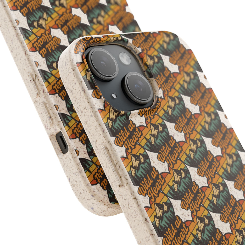 Eco-Friendly Phone Case — Vintage Camper Pattern Biodegradable iPhone Cover