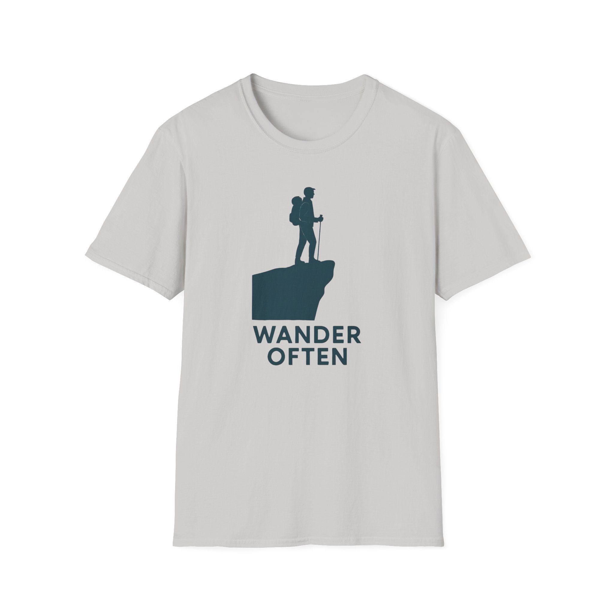 "Wander Often" Hiker on Cliff T-Shirt