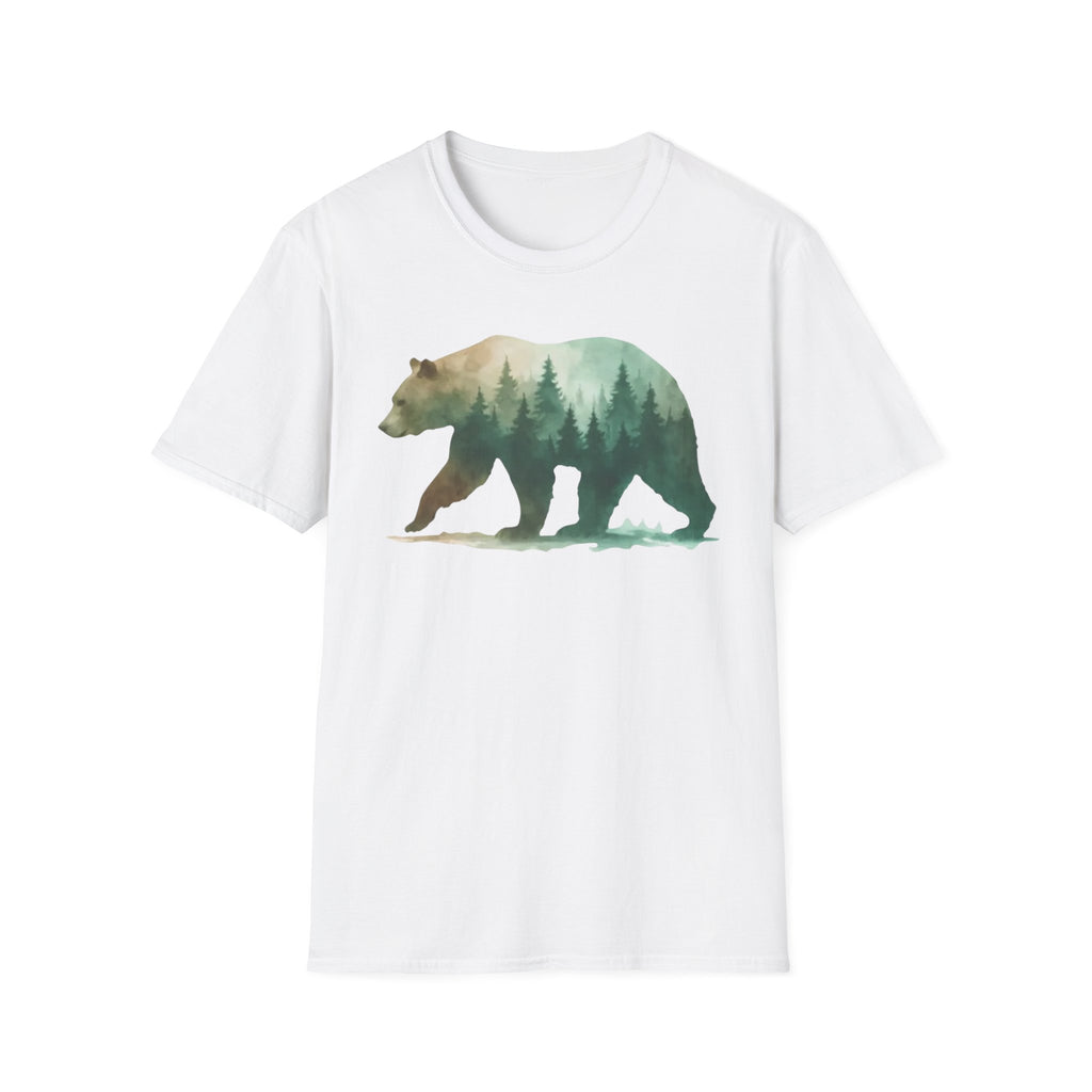 Forest Bear T-Shirt — Watercolor Woodland Bear Graphic Tee Shirt