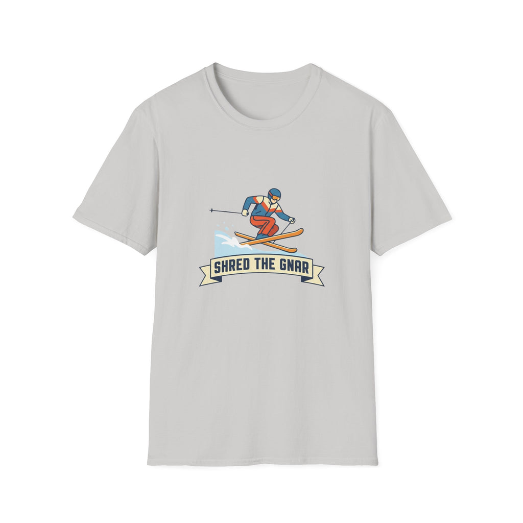Shred the Gnar Skier T-Shirt | Retro Skiing Graphic