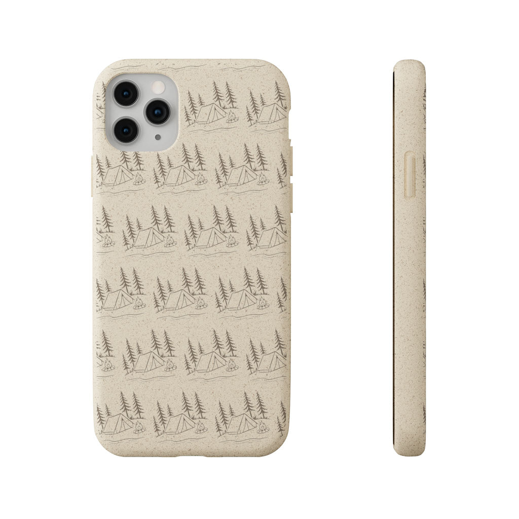 Biodegradable Phone Case — Eco-Friendly Forest Sketch Pattern