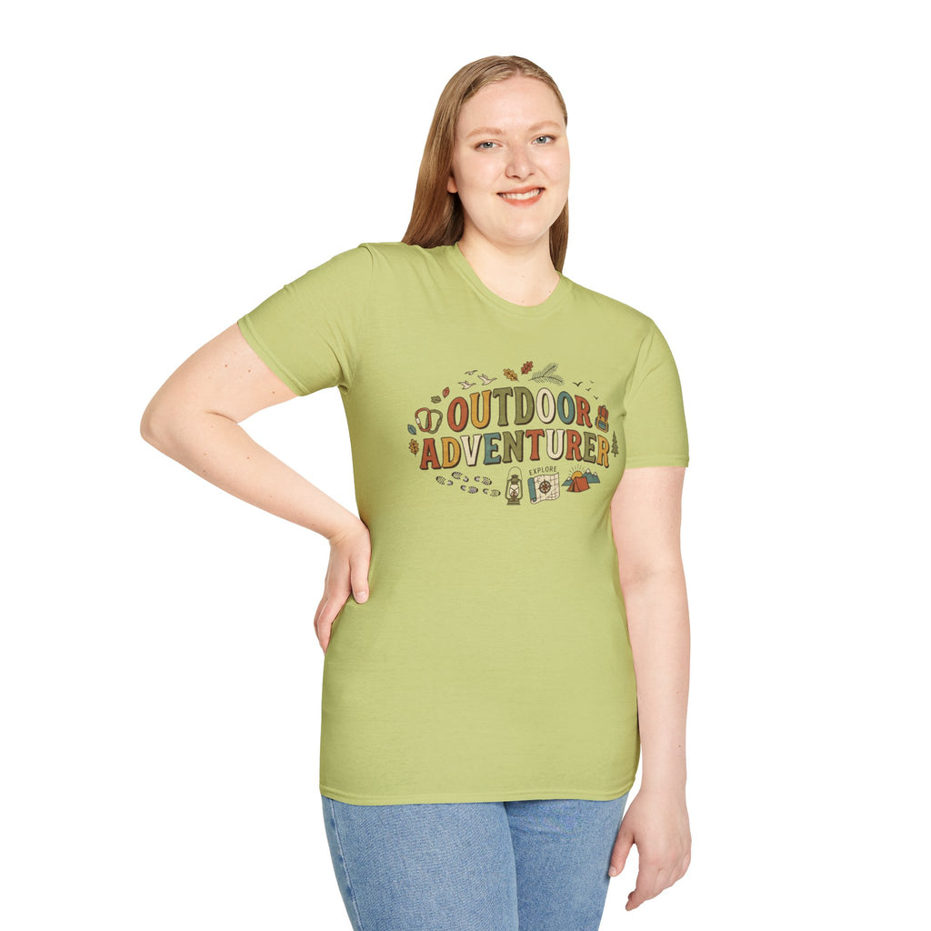 "Outdoor Adventurer" T‑Shirt Camping, Hiking & Exploration Graphic Tee Shirt