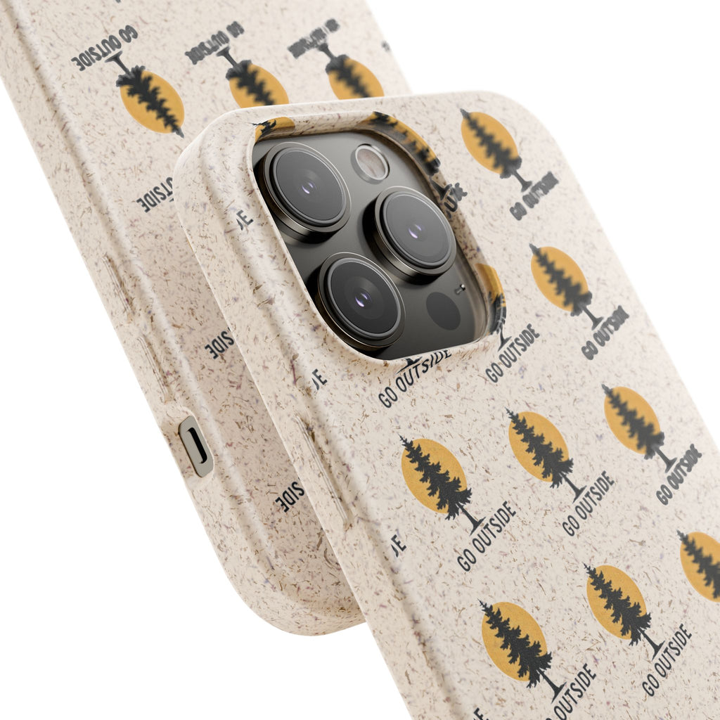 Biodegradable Phone Case — 'Go Outside' Recycled Eco-Friendly iPhone Cover