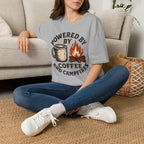 Powered By Coffee And Campfires Vintage Camping T-Shirt