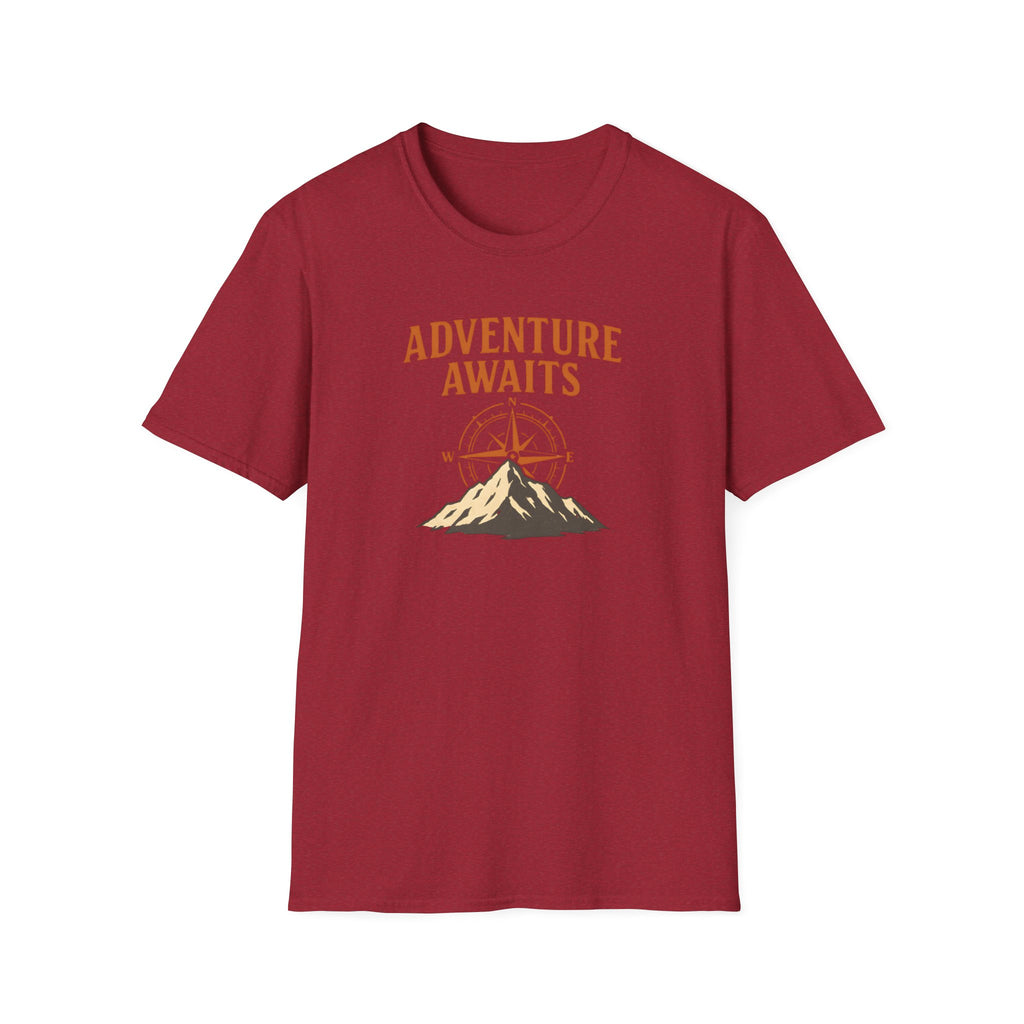 "Adventure Awaits" Compass & Mountain T-Shirt