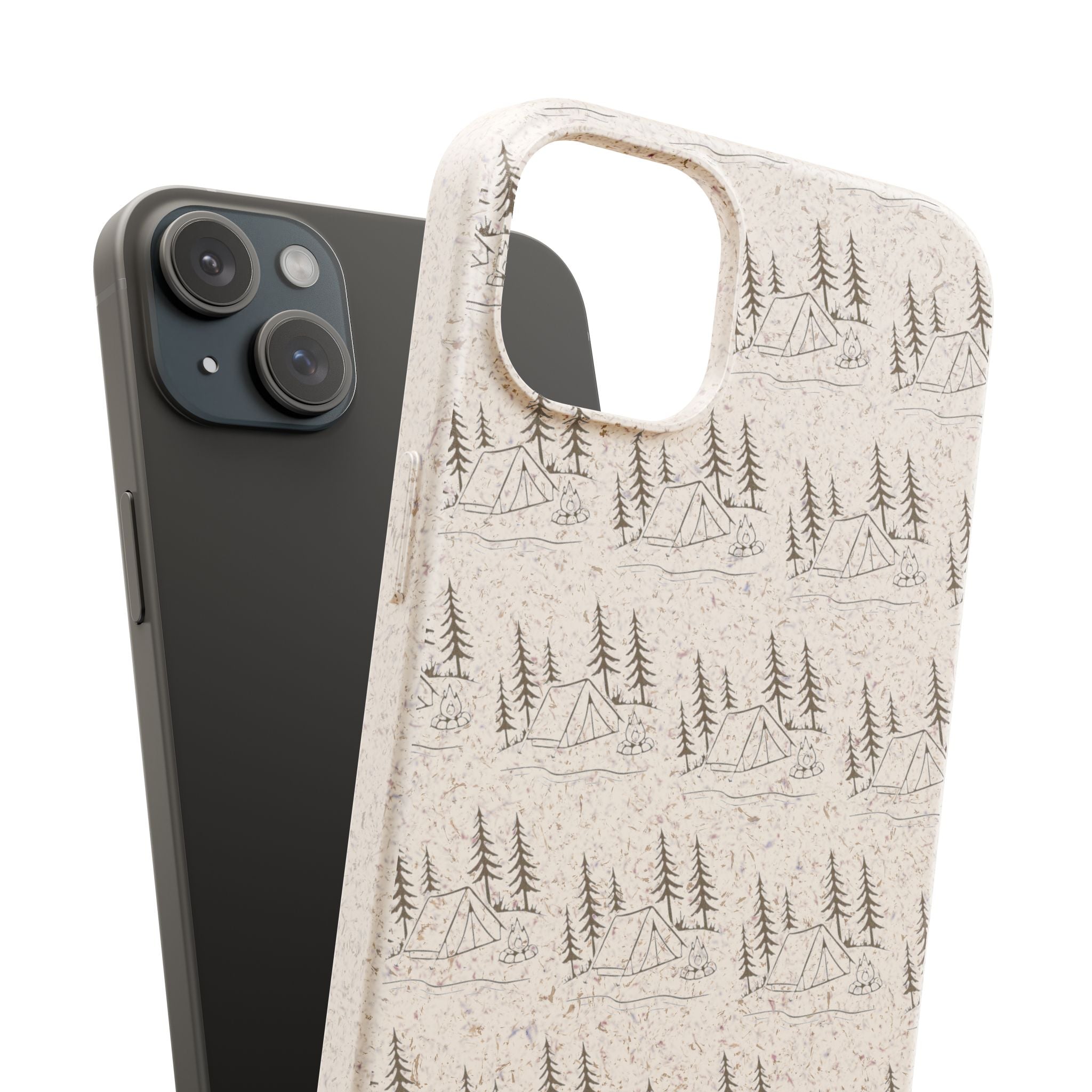 Biodegradable Phone Case — Eco-Friendly Forest Sketch Pattern