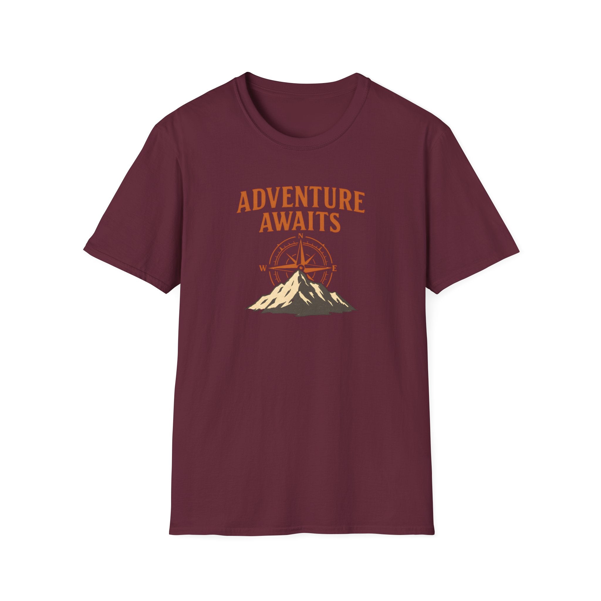 "Adventure Awaits" Compass & Mountain T-Shirt