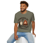 Powered By Coffee And Campfires Vintage Camping T-Shirt