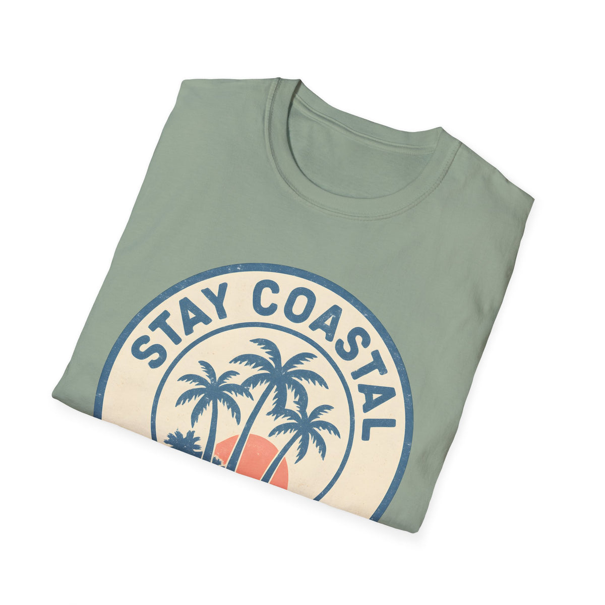"Stay Coastal" Palm Trees With Ocean Sunset T-Shirt