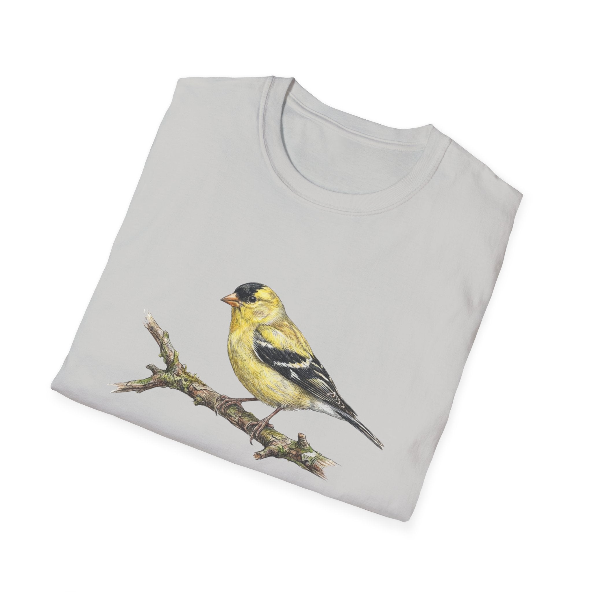 Goldfinch Bird T-Shirt – Vintage Watercolor Songbird Tee
