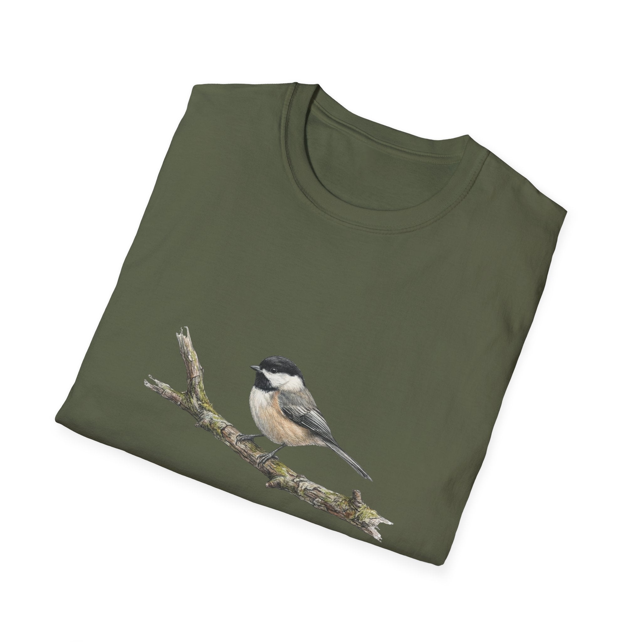 Chickadee Bird Tee — Watercolor Songbird T‑Shirt