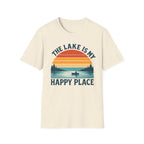 "The Lake Is My Happy Place" Canoe On The Lake At Sunset T-Shirt