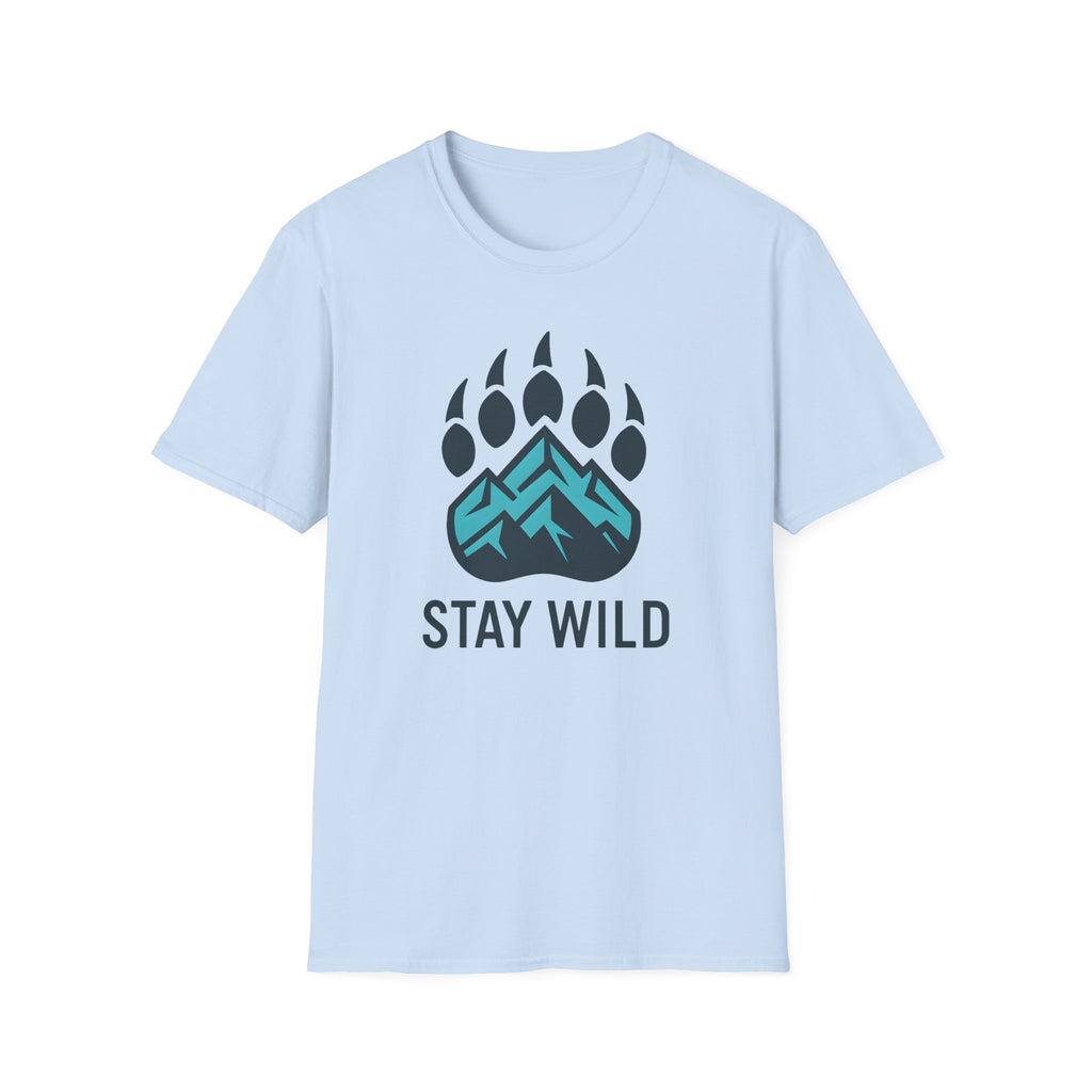 "Stay Wild" Bear Footprint Mountain Emblem T-Shirt