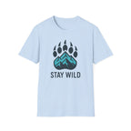"Stay Wild" Bear Footprint Mountain Emblem T-Shirt