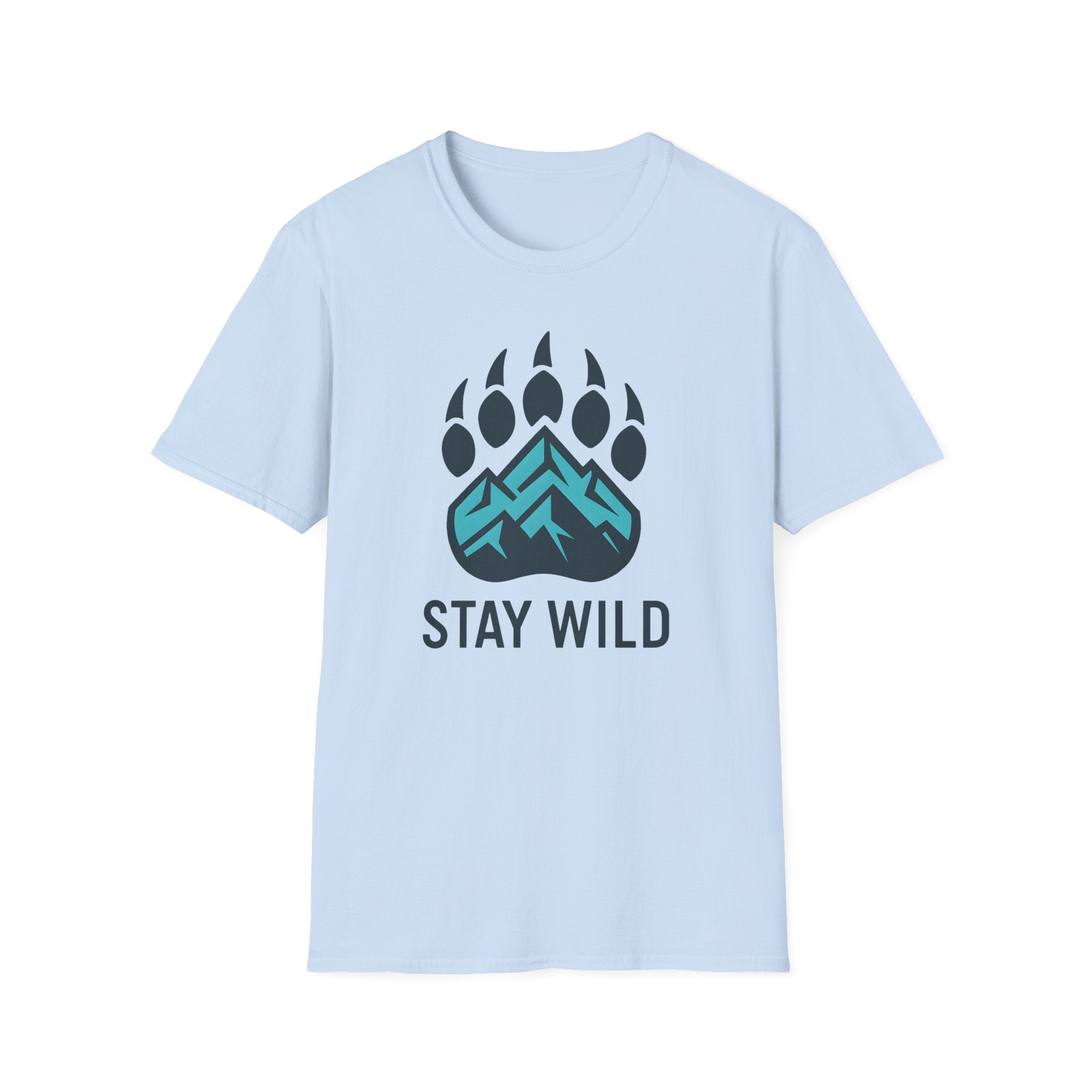 "Stay Wild" Bear Footprint Mountain Emblem T-Shirt