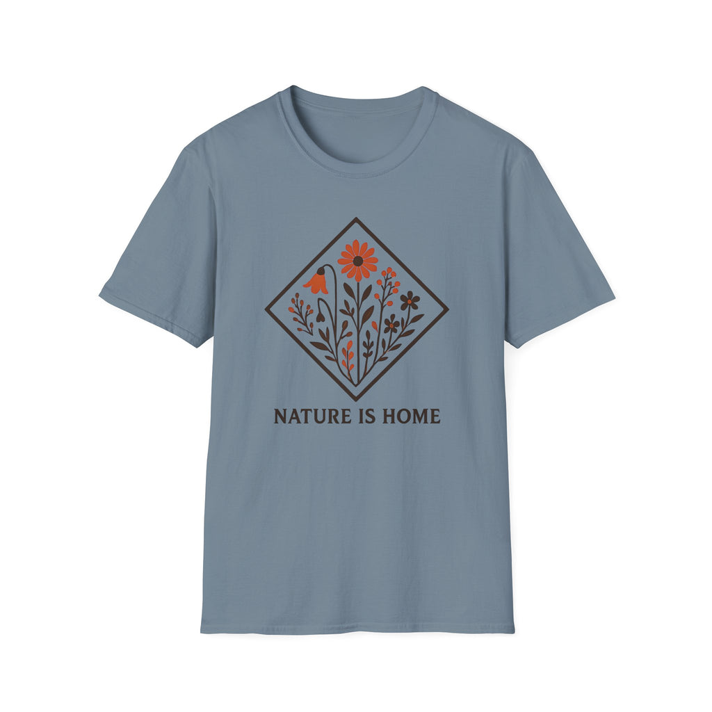 Floral Motif "Nature Is Home" T-Shirt