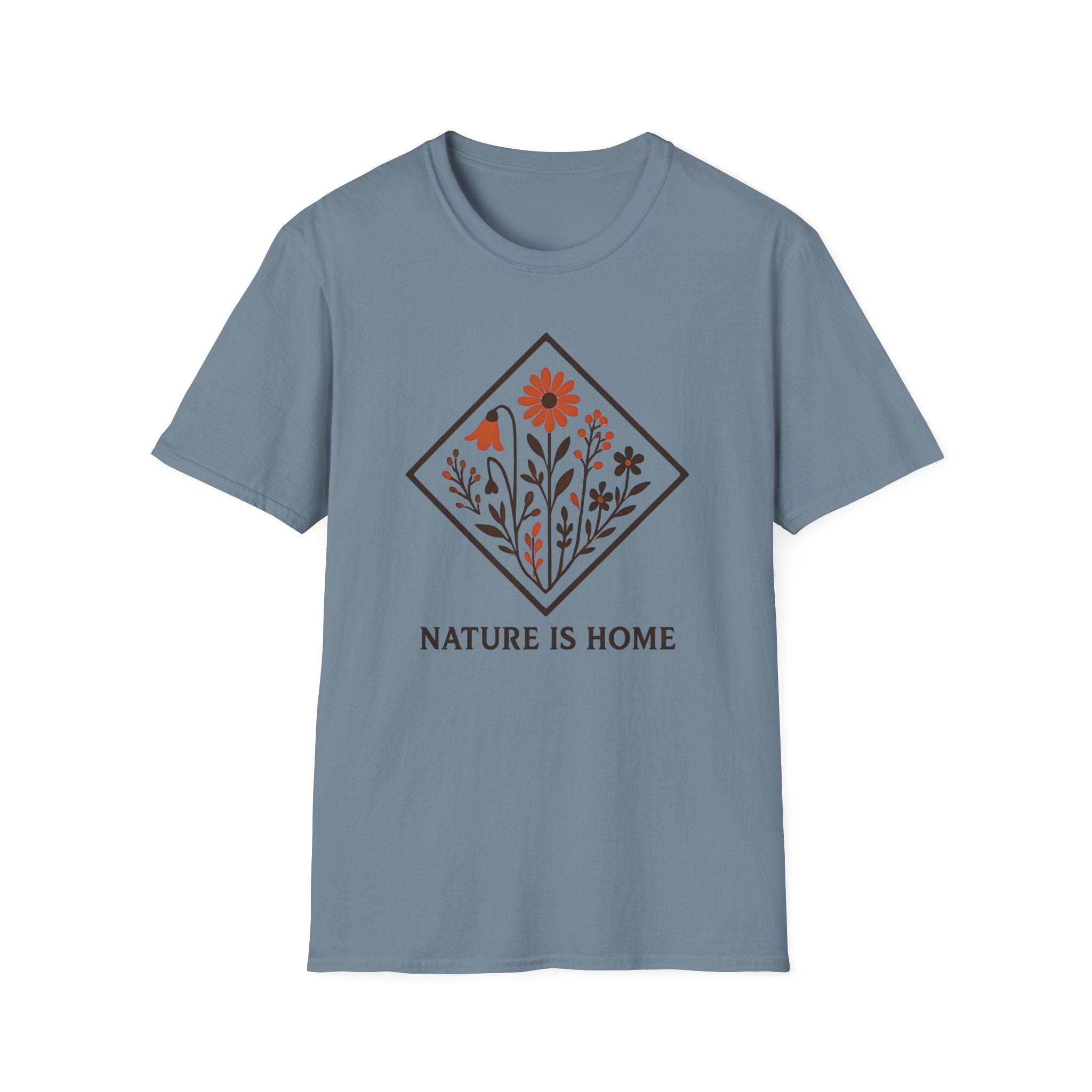 Floral Motif "Nature Is Home" T-Shirt