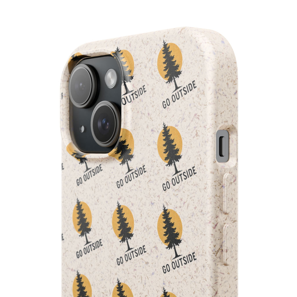 Biodegradable Phone Case — 'Go Outside' Recycled Eco-Friendly iPhone Cover