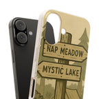 Biodegradable Phone Case — 'Nap Meadow' Mystic Lake Camping Design