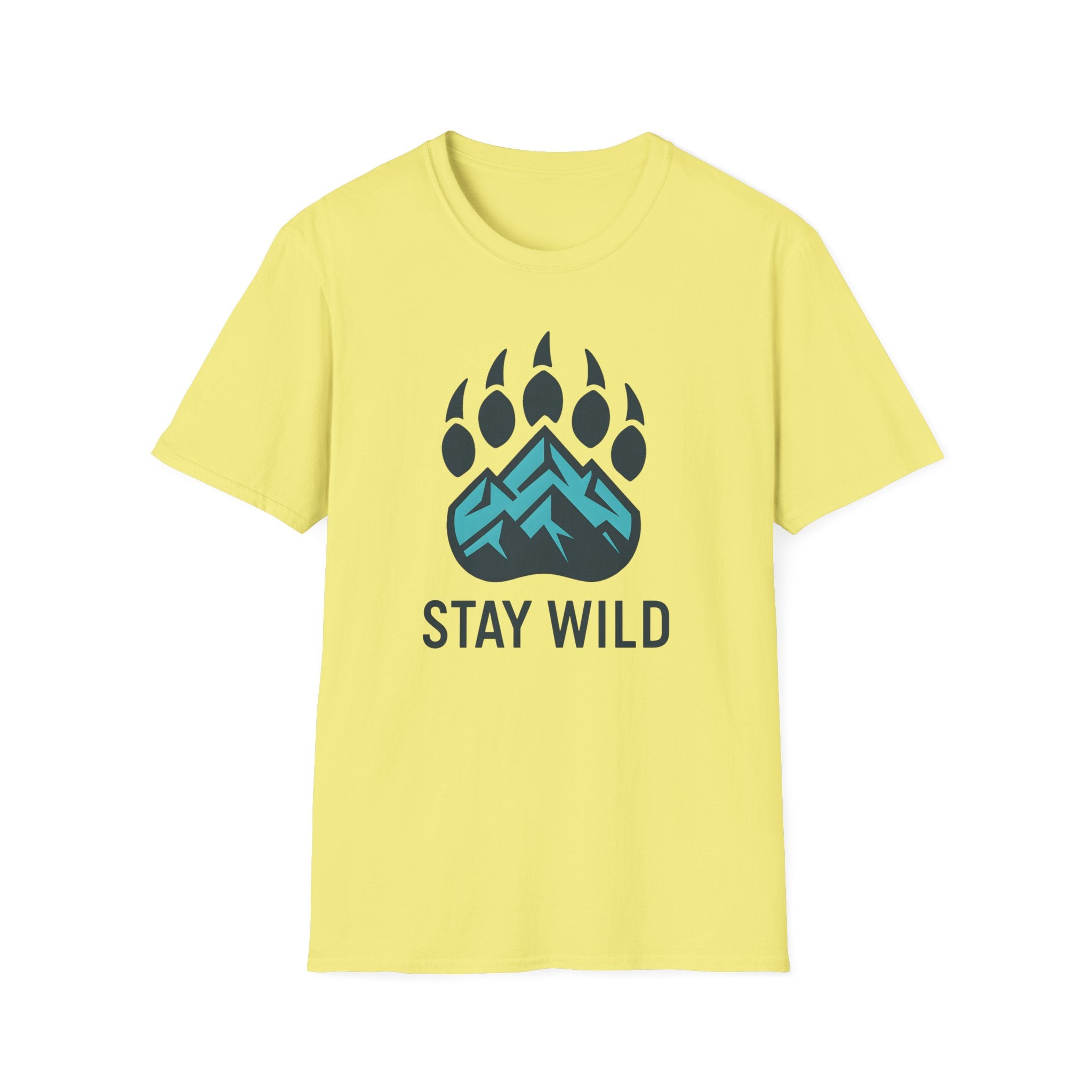"Stay Wild" Bear Footprint Mountain Emblem T-Shirt