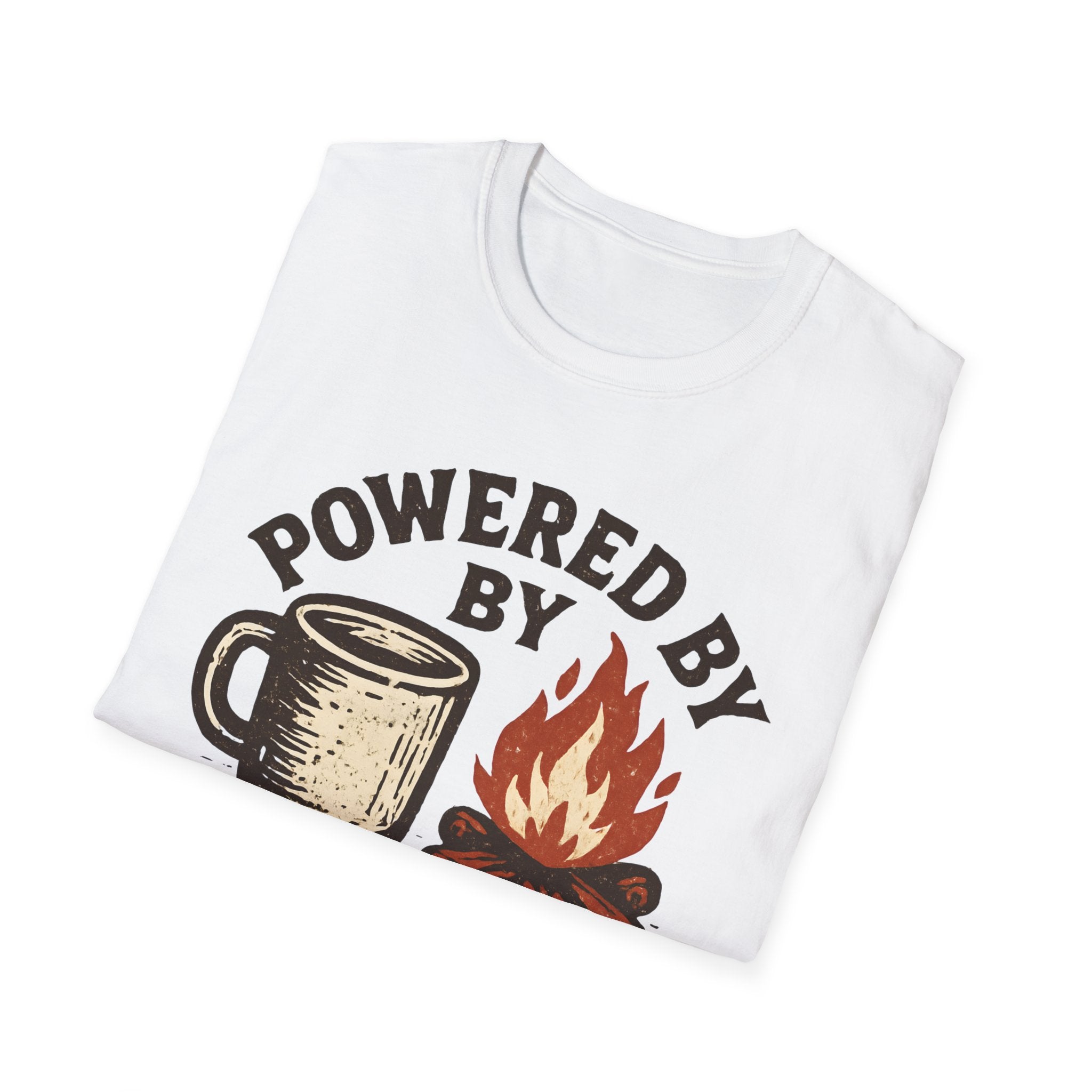 Powered By Coffee And Campfires Vintage Camping T-Shirt