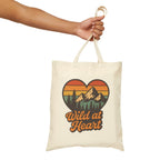 Wild at Heart Canvas Tote — Retro Mountain Heart Eco Shopper
