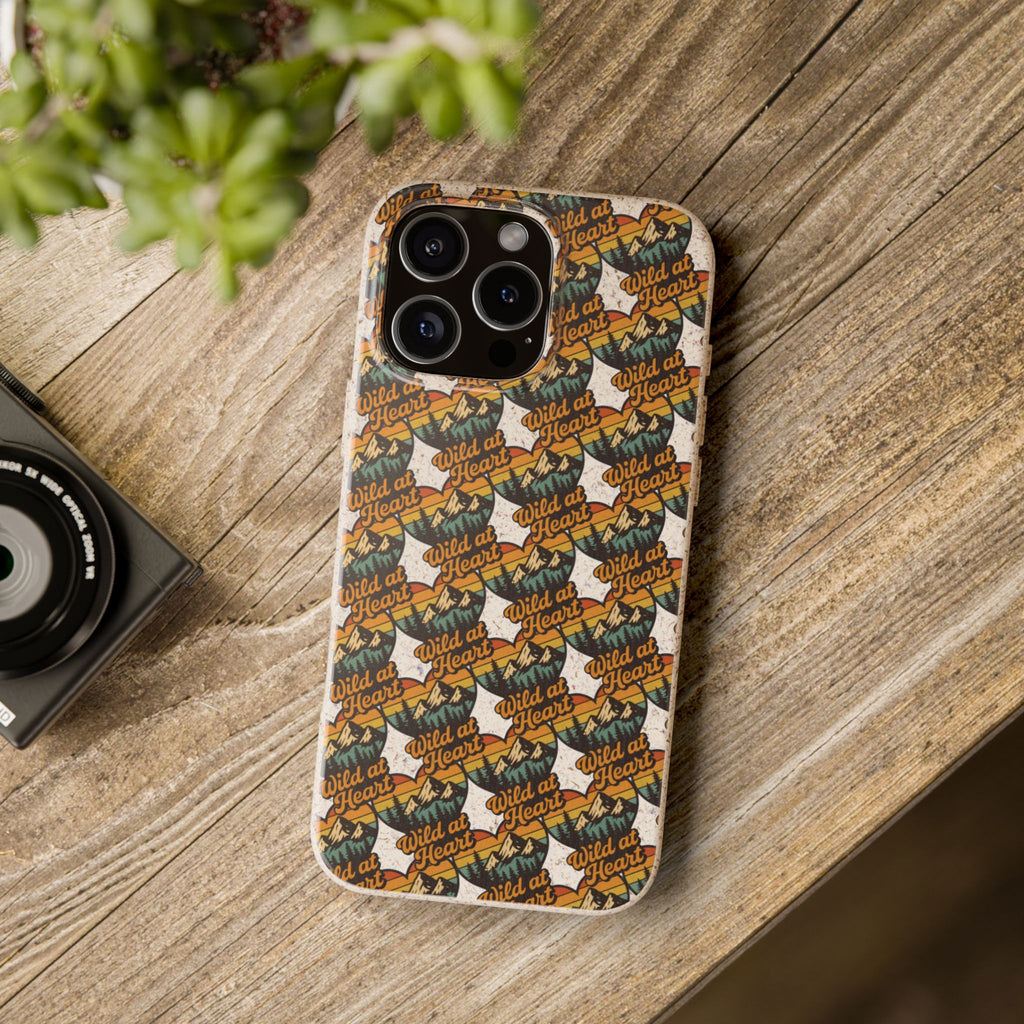 Eco-Friendly Phone Case — Vintage Camper Pattern Biodegradable iPhone Cover
