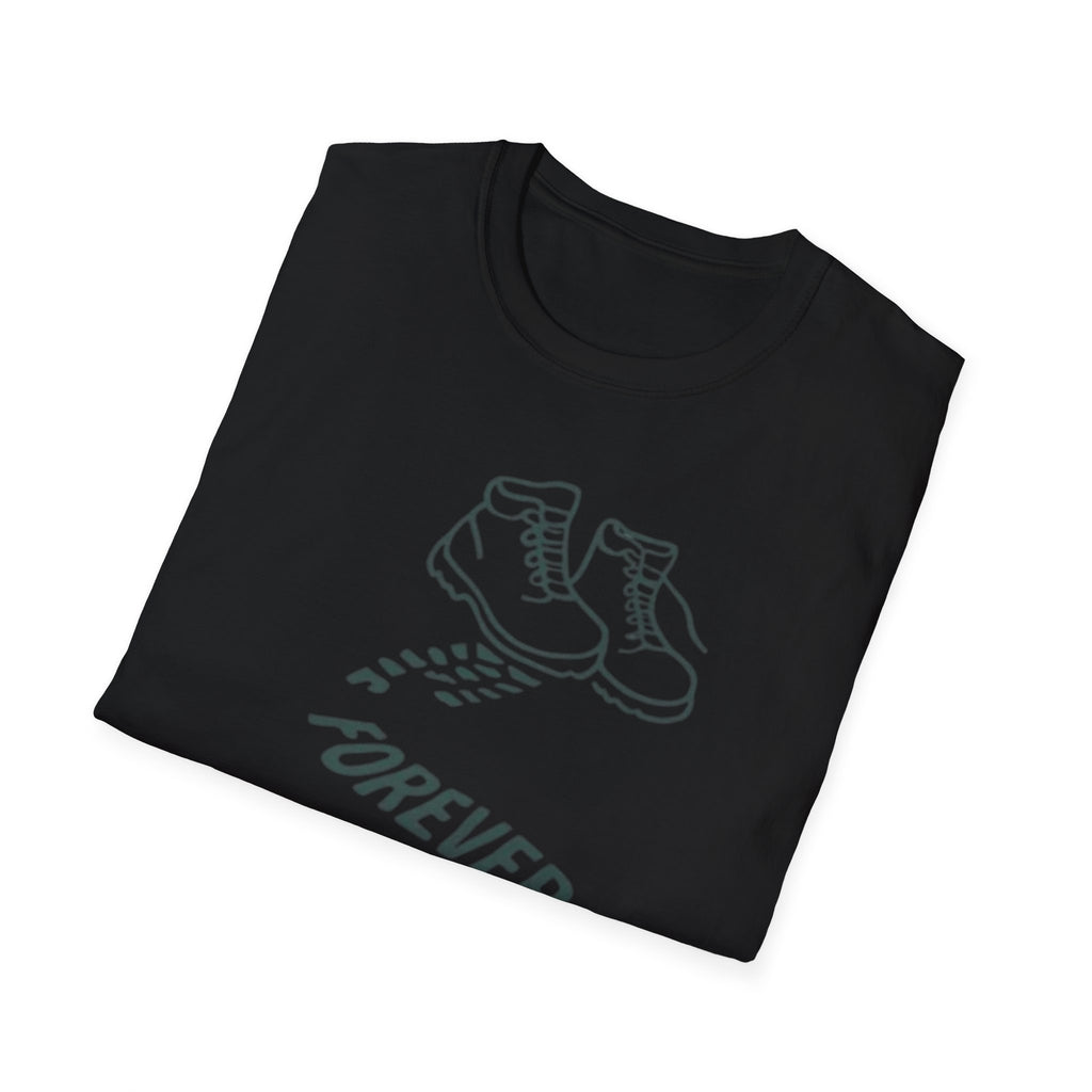 Boots with Footprints "Forever Outdoors" T-Shirt