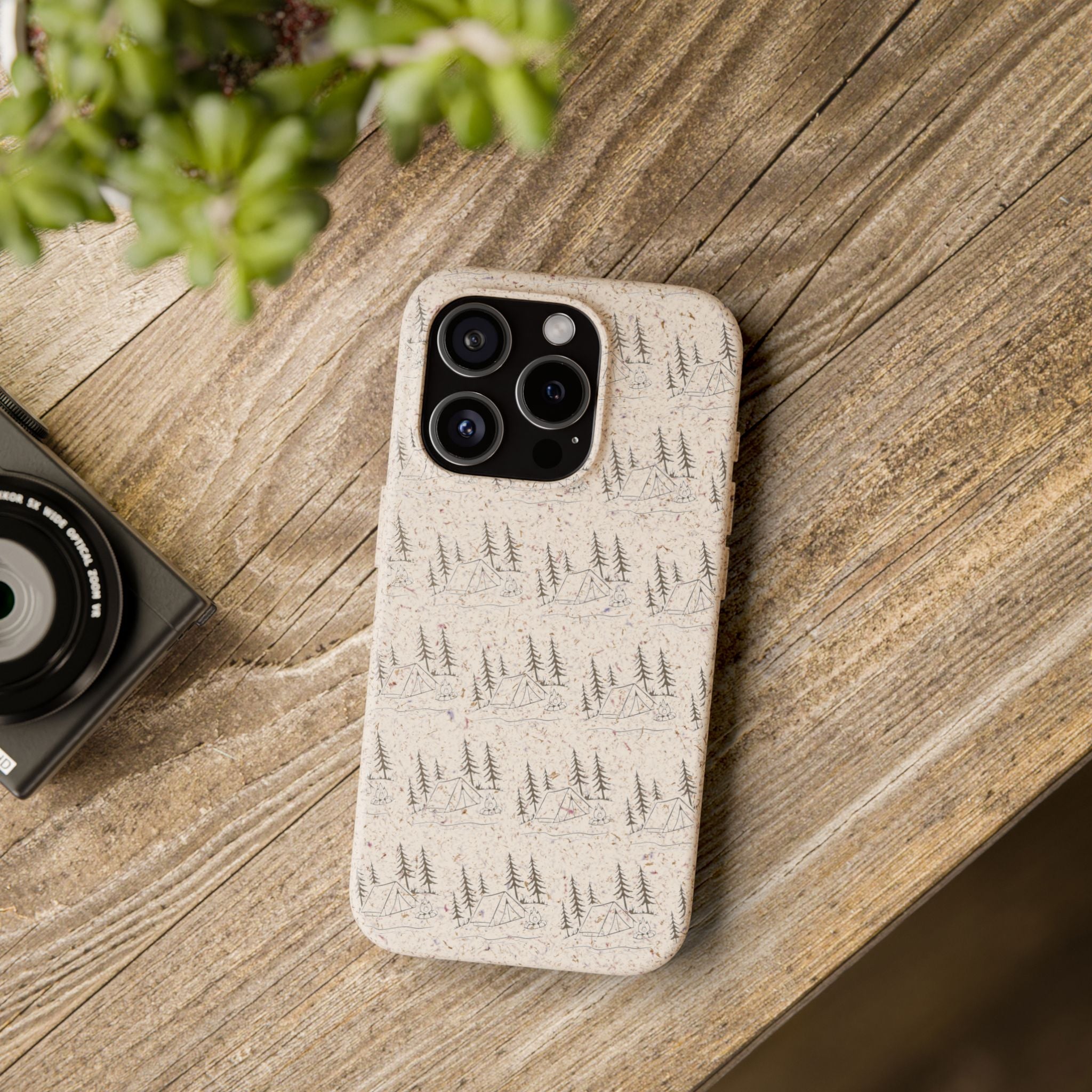Biodegradable Phone Case — Eco-Friendly Forest Sketch Pattern