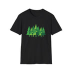 Forest Graphic T-Shirt — Minimal Green Pine Trees Tee