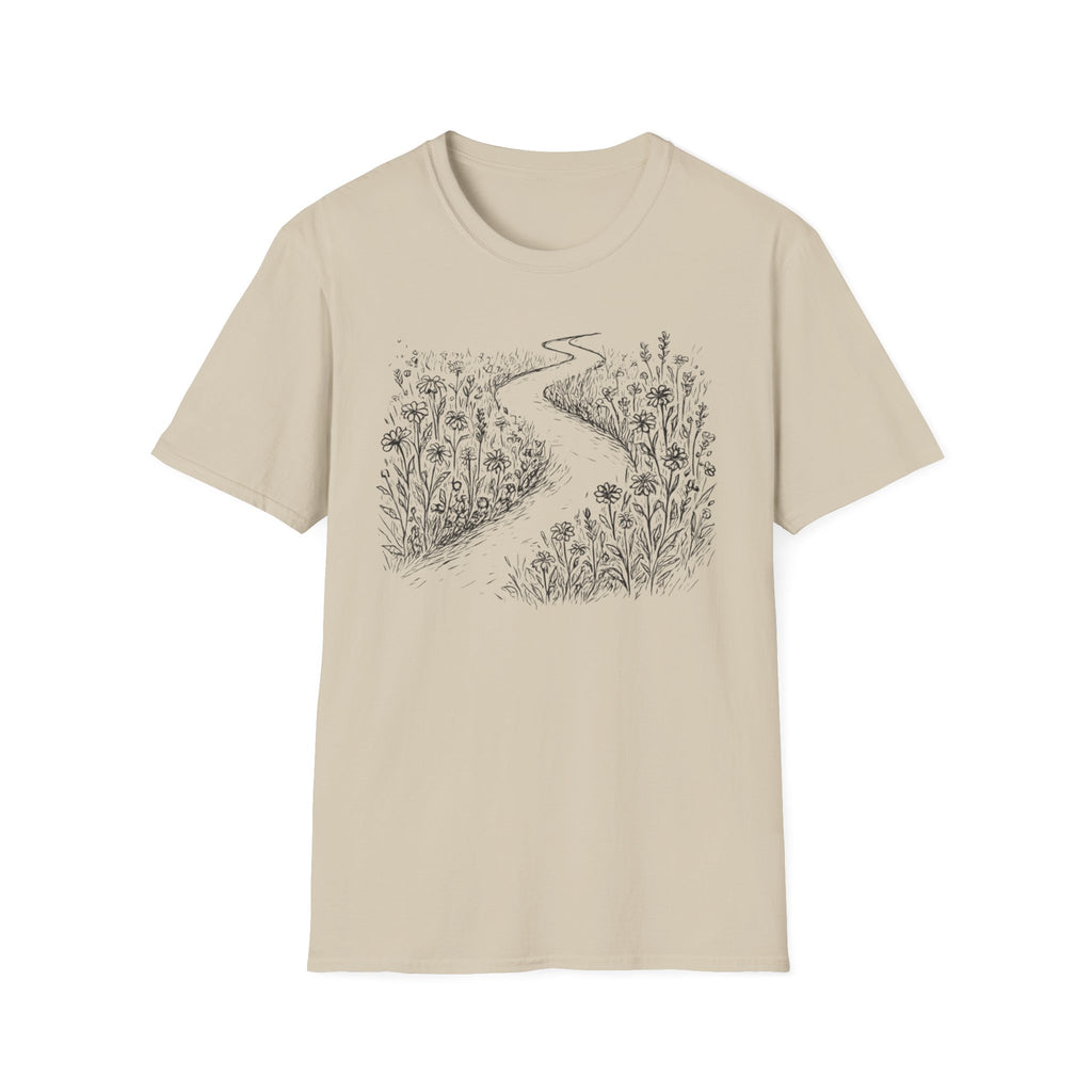 Winding Path Through The Meadow Floral T-Shirt
