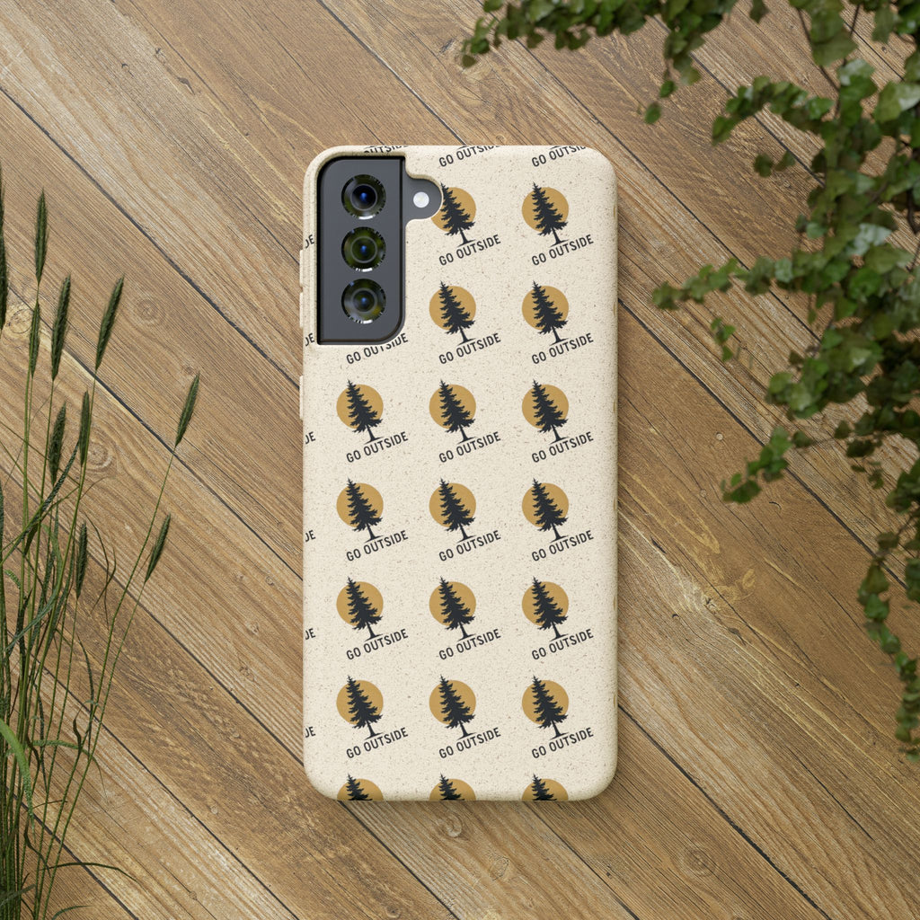 Biodegradable Phone Case — 'Go Outside' Recycled Eco-Friendly iPhone Cover