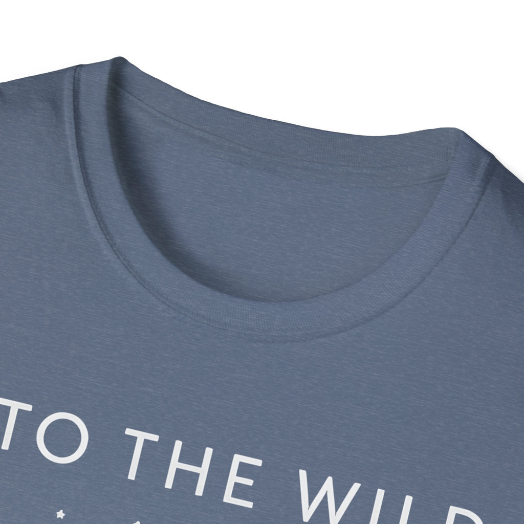 Into The Wild Canoe T-Shirt - Minimal Night Sky Lake Camping Tee